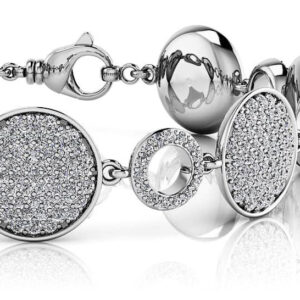 Pave Circle Diamond Bracelet In 14K 18K Or Platinum