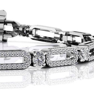 Victorian Capsule Link Diamond Bracelet Available In Gold Or Platinum