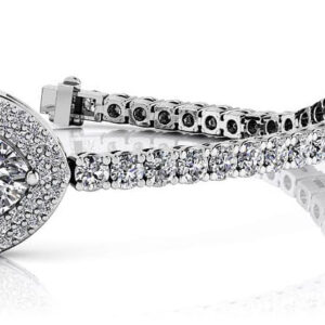 Posh Diamond Bracelet With Modern Accents In 14K 18K Yellow White Or Rose Gold