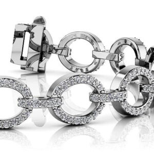 Open Oval Love Diamond Bracelet In White Yellow Gold Or Platinum