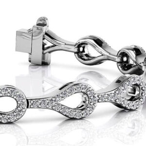 Elegant Teardrop Link Diamond Bracelet In Yellow White Gold Or Platinum