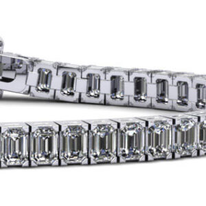 Sparkling Emerald Cut Diamond Bracelet Available In White Yellow And Rose