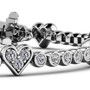 Eight of Hearts Diamond Tennis Bracelet