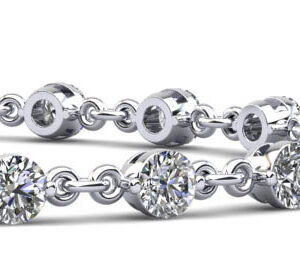 Diamond And Chain Link Bracelet In White Gold Yellow Gold And Platinum