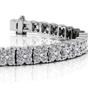 Round Diamond Blossom Tennis Bracelet