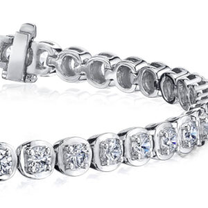 Cushion Inspired Round Diamond Bracelet