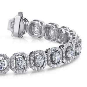 Octagon Red Carpet Diamond Bracelet In White Yellow Gold Or Platinum