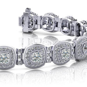 Red Carpet Bracelet With Diamond Tube Links