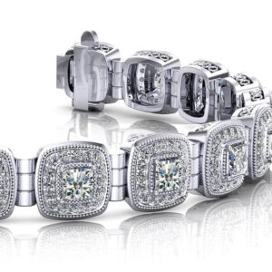 Fanciful Princess Cut Diamond Bracelet