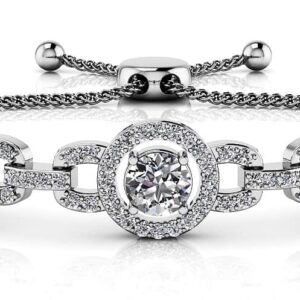 Diamond Circles Adjustable Bracelet In Gold Or Platinum