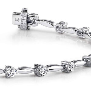 Alternating Diamond Drop Bracelet In 14K 18K Yellow White Or Rose Gold