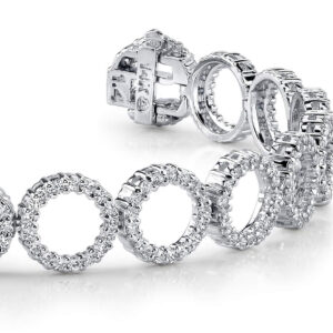 Dripping With Diamonds Circle Link Bracelet In White Yellow Gold Or Platinum