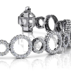 Alternating Diamond Circle Link Bracelet Available In Gold Or Platinum