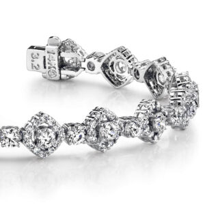 Square Link Diamond Bracelet Available In White Yellow And Rose