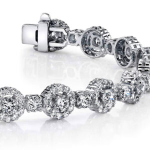 All Diamond Circle Link Bracelet Available In White Yellow Rose Gold Or Platinum