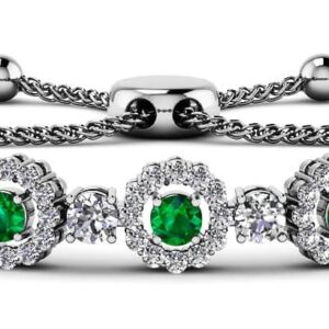 Bolo Diamond and Gemstone Circle Link Bracelet