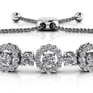 Adjustable Diamond Circle Link Bracelet