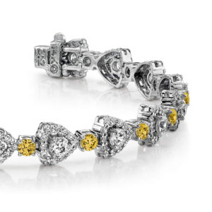 Triangular Diamond Link Color Stone Bracelet