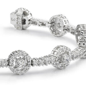 Diamond Halo Link Bracelet