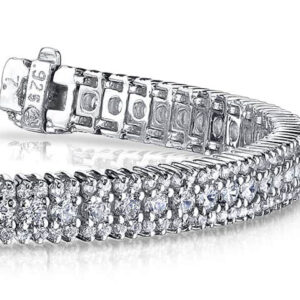 Flashy Prong Set Diamond Bracelet Available In Gold Or Platinum