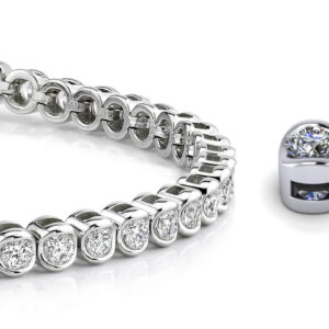 Channel Set Round Diamond Tennis Bracelet