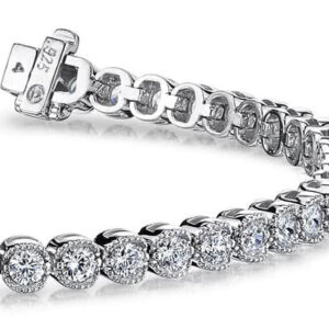 Vintage Dreams Tennis Bracelet In White Yellow Gold Or Platinum