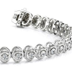 Eye Link Diamond Bracelet In Yellow White Gold Or Platinum