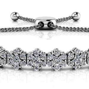 Adjustable Fleur Diamond Bracelet Available In Platinum Or Gold