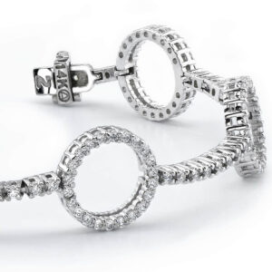 Diamond Circle Of Life Bracelet In 14K 18K White Yellow Gold Platinum