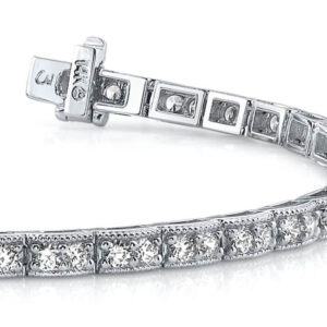 Vintage Double Diamond Box Bracelet In Yellow Gold White Gold And Platinum