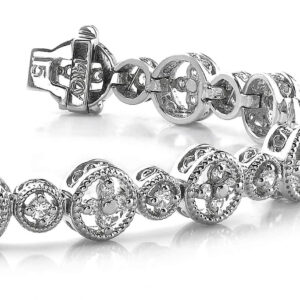 Diamond Sand Dollar Bracelet Available In 14K 18K Yellow White Or Platinum