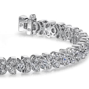 Flower Diamond Bracelet In White Gold Yellow Gold And Platinum