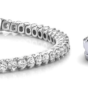 Slanted And Curved Diamond Tennis Bracelet