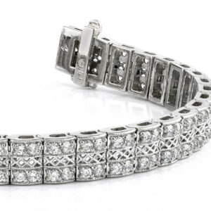 Filigree Diamond Bracelet In Yellow White Gold Or Platinum