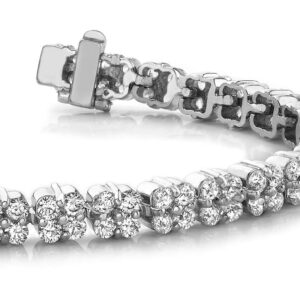 Diamond Squares Bracelet Available In White Yellow Rose Gold Or Platinum