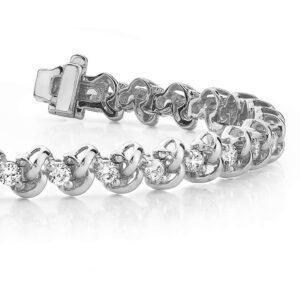 Split Slant Link Diamond Bracelet In 14K 18K Or Platinum