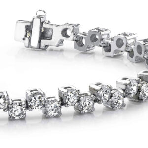 Zig Zag Diamond Bracelet Available In 14K 18K Yellow White Or Platinum