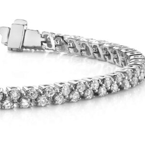Diamond Checkerboard Two Row Tennis Bracelet