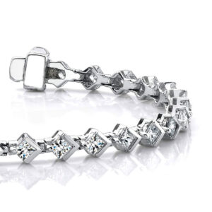 Half Diamond Link Diamond Bracelet In Rose Gold White Gold Yellow Gold