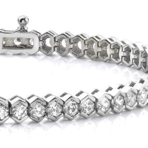 Diamond Tile Diamond Tennis Bracelet