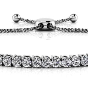 Adjustable 2 Prong Diamond Bracelet Available In Gold Or Platinum