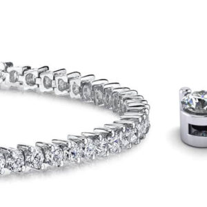 2 Prong Set Round Diamond Tennis Bracelet In Platinum Or Gold