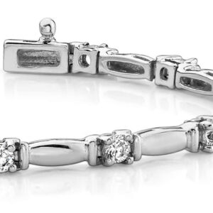 Shiny Column Link Diamond Bracelet