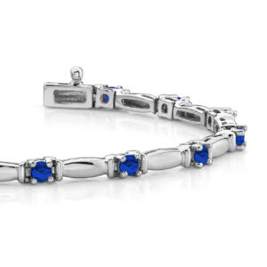 Shiny Column Link Gemstone Bracelet
