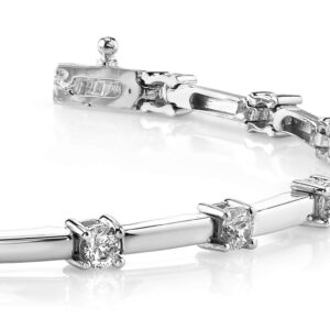Diamond Train Link Bracelet Available In Gold Or Platinum