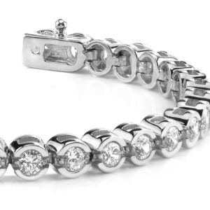 Smile Link Diamond Tennis Bracelet In 14K 18K White Yellow Gold Platinum