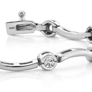 Wavy H Link Diamond Bracelet In Yellow White Gold Or Platinum