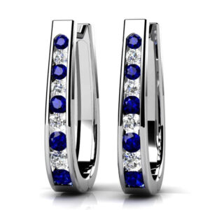 Oval Shaped Gemstone Diamond Drop Earrings In White Gold Yellow Gold And Platinum