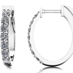 Oval Shaped Diamond Hoop Earrings