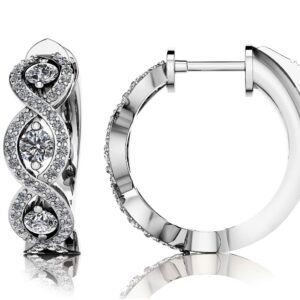 Infinity Diamond Hoop Earrings In White Gold Yellow Gold And Platinum
